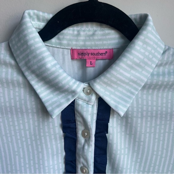 Simply Southern Mint Striped Short Sleeve Shift Dress - Large - Picture 4 of 12